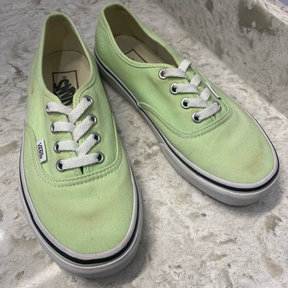 Vans Authentic Mint Green Low Top Lace Up Size 6